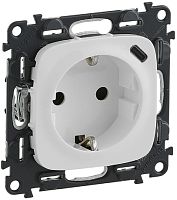 Розетка с заземлением +1xUSB без рамки Legrand Valena Allure 1-м. шторки белый картинка